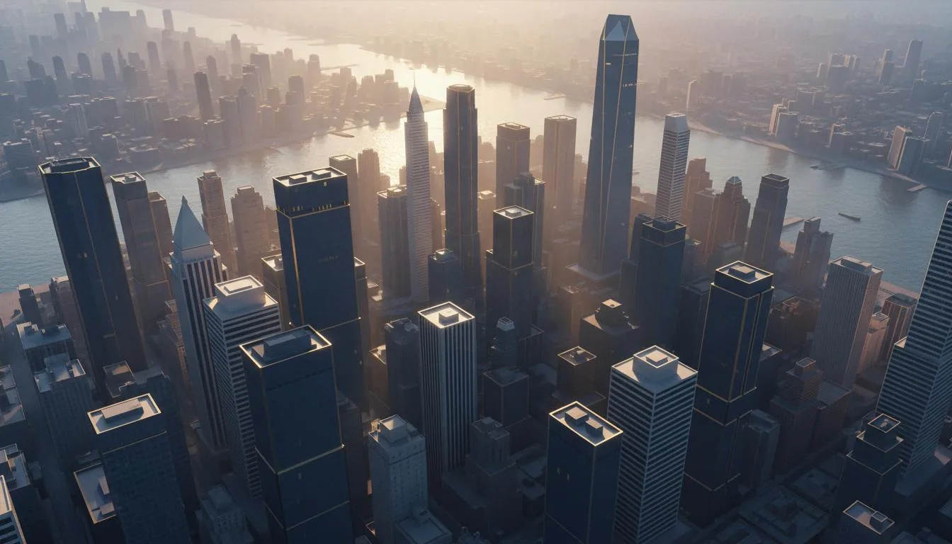 Manhattan financial district skyline