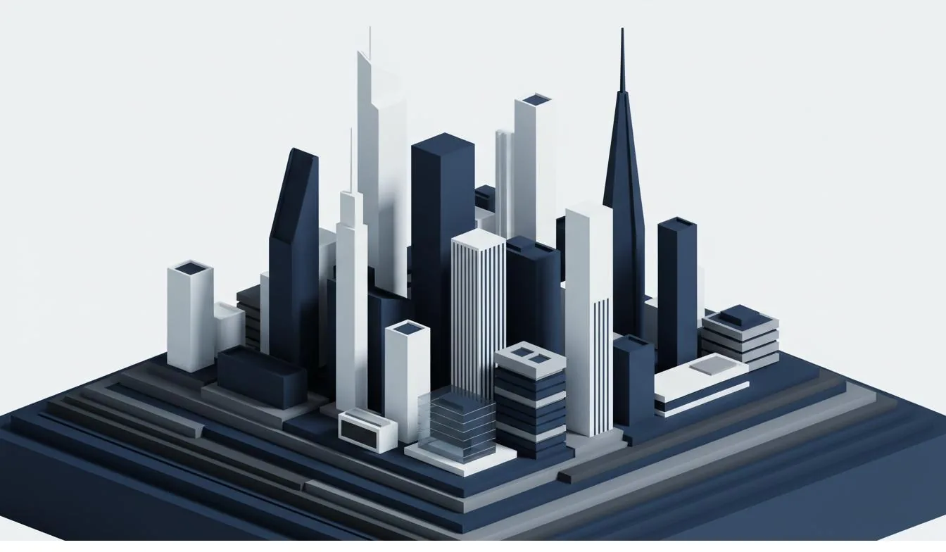 Financial district representing portfolio layers